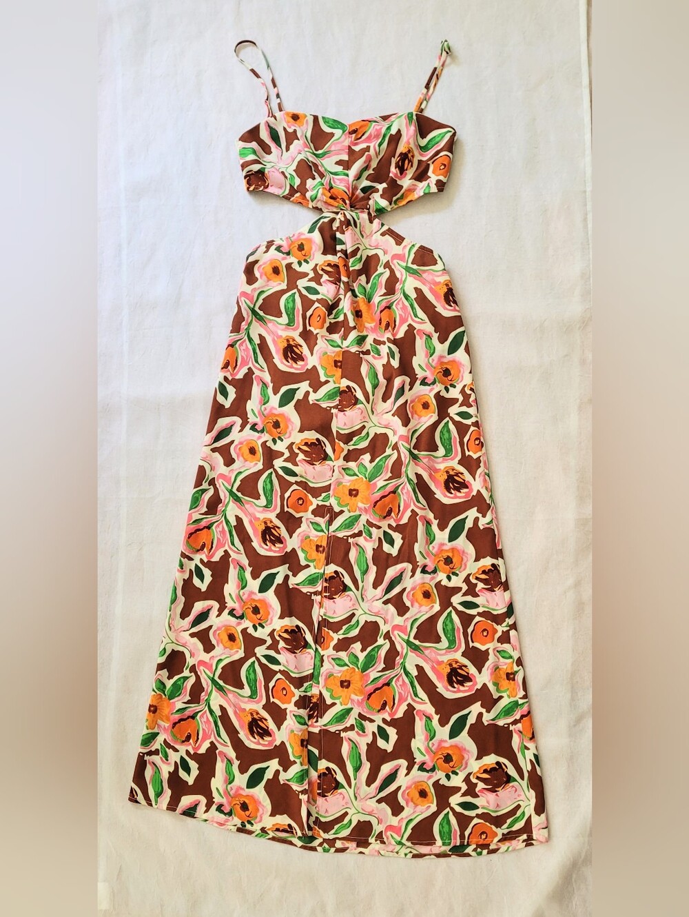 NWOT! ASTR Fall Bandeau Anthro Cutout Gown Floral Garden Party Maxi Dress Small